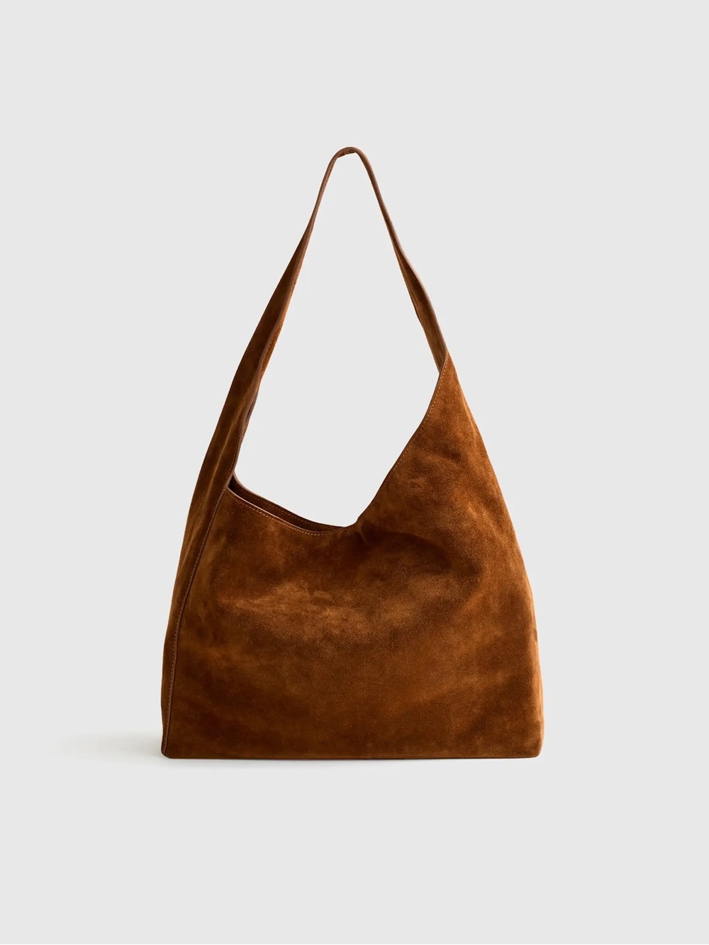 New Quince Italian Suede Slouchy Shoulder Bag - Whiskey $150